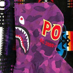 Bape Bathing Ape Purple Camo PONR Hoodie Large